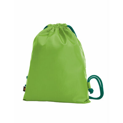 Zugbeutel Paint Turnbeutel Halfar in Apfelgrün-Grün – 210D Polyester, 33x42 cm, 2-farbiges Design, grüne Kordeln, Halfar HF3060, jetzt bedrucken