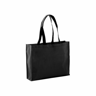 Non Woven Shopper Tucson premium Qualität schwarz mit schwarzen Henkeln Einkaufstasche zum Bedrucken bei taschenprint