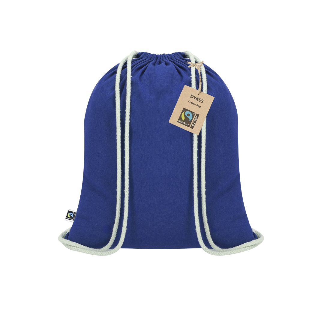 Turnbeutel Macon Fairtrade Baumwolle bedrucken – Frontansicht in Royalblau