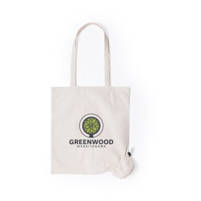Faltbare Baumwolltasche Helakel in Natur – 105 g/m² Baumwolle, 37x41 cm, lange Henkel 70 cm, Kreuznähte, bedrucken