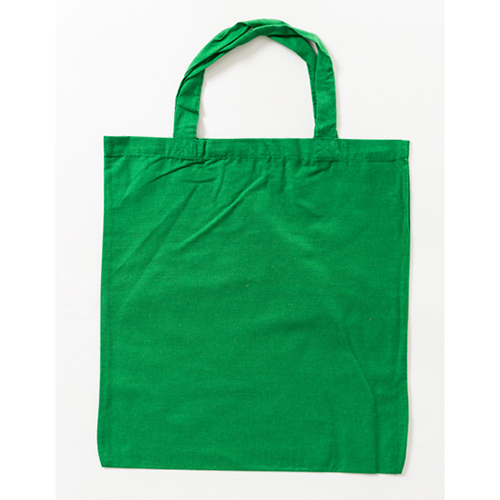 Baumwolltasche Basic Preishit kurze Henkel in Grün – 140 g/m² OEKO-TEX Baumwolle, 38x42 cm, Festpreis inkl. Reprokosten, frei Haus