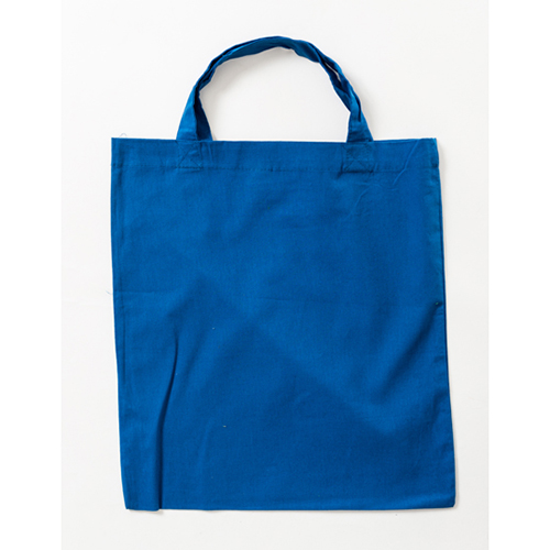 Baumwolltasche Basic Preishit kurze Henkel in Royalblau – 140 g/m² OEKO-TEX Baumwolle, 38x42 cm, Festpreis inkl. Reprokosten, frei Haus