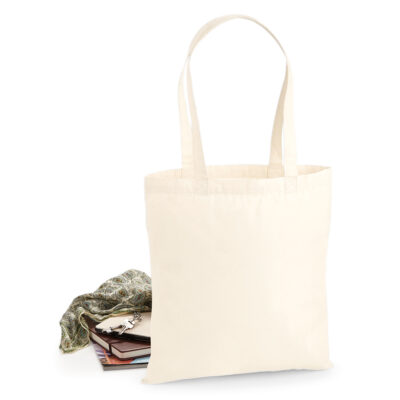 Baumwolltasche Premium Cotton Bag W201 Westford Mill in Natur – 200 g/m² Baumwolle, 38x42 cm, lange Henkel, Siebdruck Made in Germany, bedrucken