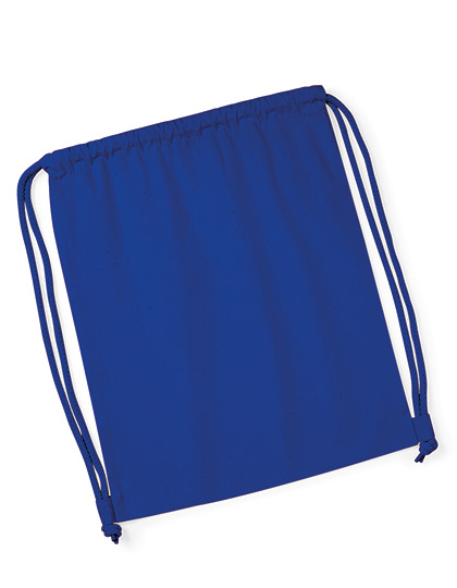 Organic Premium Cotton Gymsack W260 Westford Mill in Bright Royal – 200 g/m² Bio-Baumwolle, 37x46 cm, Kordelzugverschluss, 8 Farben, bedruckbar