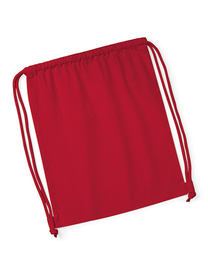 Organic Premium Cotton Gymsack W260 Westford Mill in Classic Red – 200 g/m² Bio-Baumwolle, 37x46 cm, Kordelzugverschluss, 8 Farben, bedruckbar