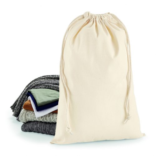 Zuziehbeutel Baumwollbeutel Premium Cotton in natur in 5 Größen aus hochwertiger Baumwolle 200 g/m² nachhaltiger wiederverwendbarer Stoffbeutel zum Bedrucken bei taschenprint.