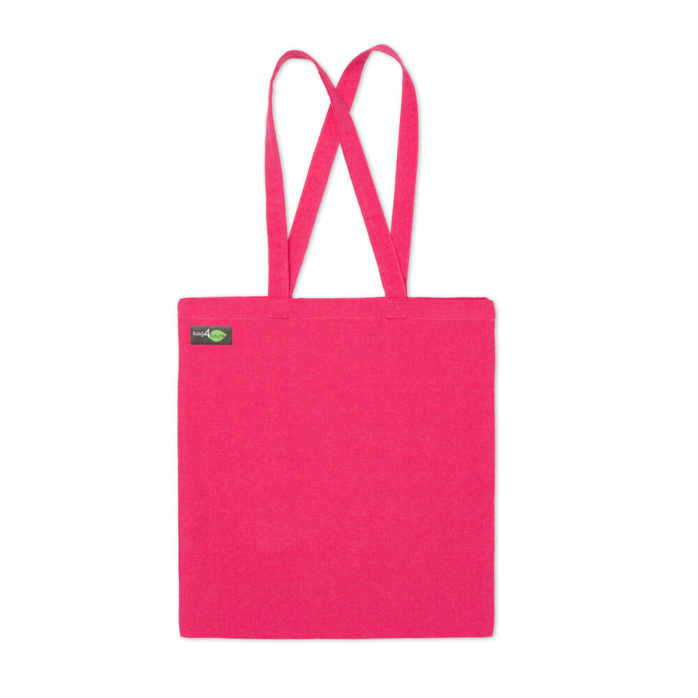 Recycling Baumwolltasche Libelle Premium in rot mit goldenem Logo nachhaltige und wiederverwendbare Tasche zum Bedrucken bei taschenprint