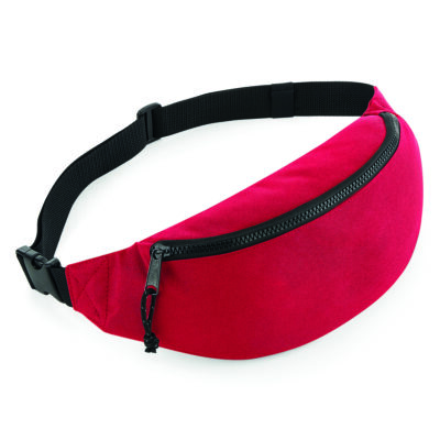 Recycled Waistpack Gürteltasche BG282 bedrucken – Rückansicht mit Reflektoren in Classic Red