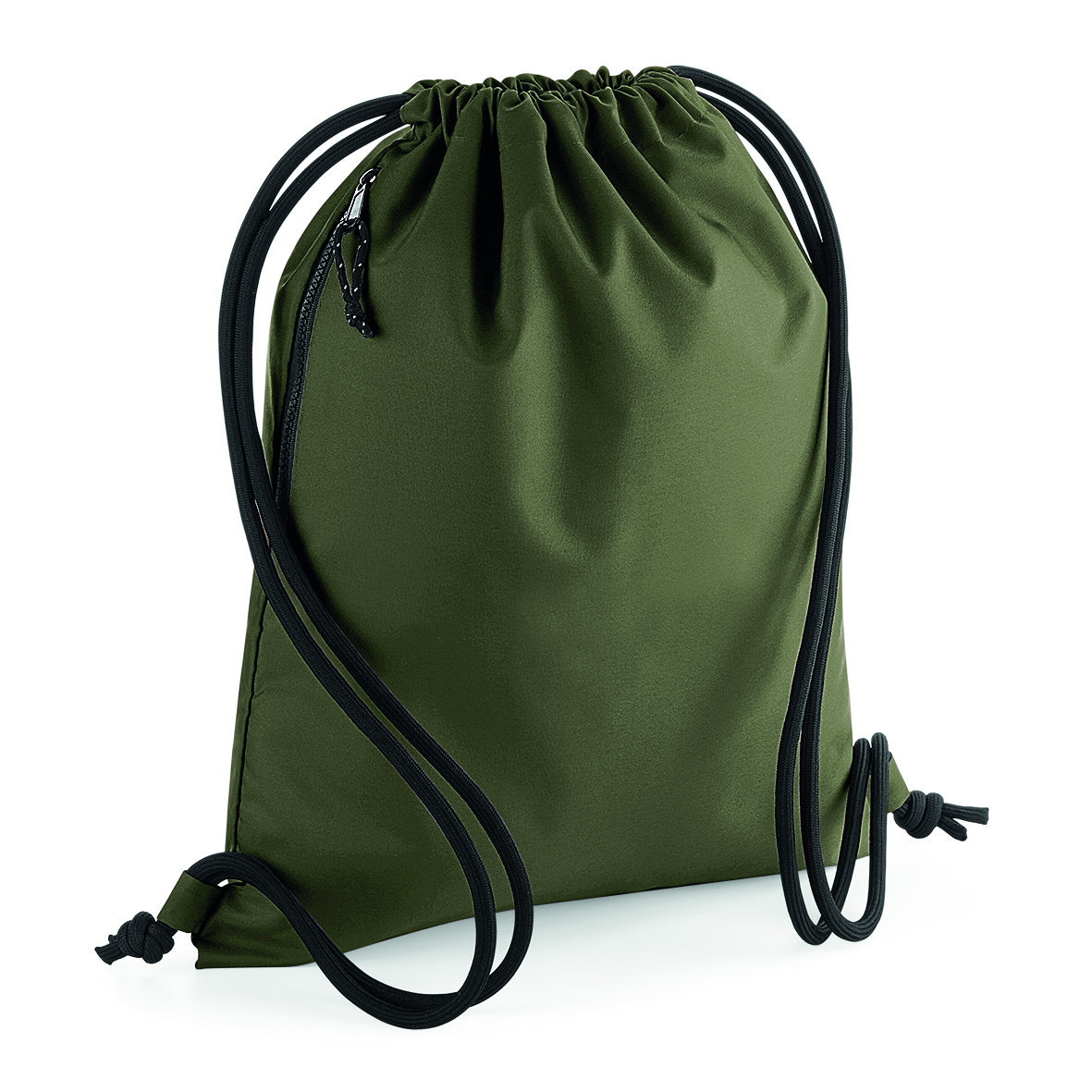 Turnbeutel Albert BG281 recycelter Polyester in Military Green – BagBase, 48x40 cm, Kordelzug, recyceltes Material, jetzt bedrucken