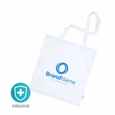 Antibakterielle Tasche Maxcron Stofftasche mit langen Henkeln in weiß zum Bedrucken mit Logo als Werbeartikel
