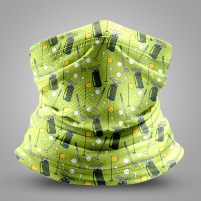 Halstuch Schlauchschal Multifunktionstuch Toby Loop aus Polyester 2-lagig bedruckt mit einem Golf-Motiv