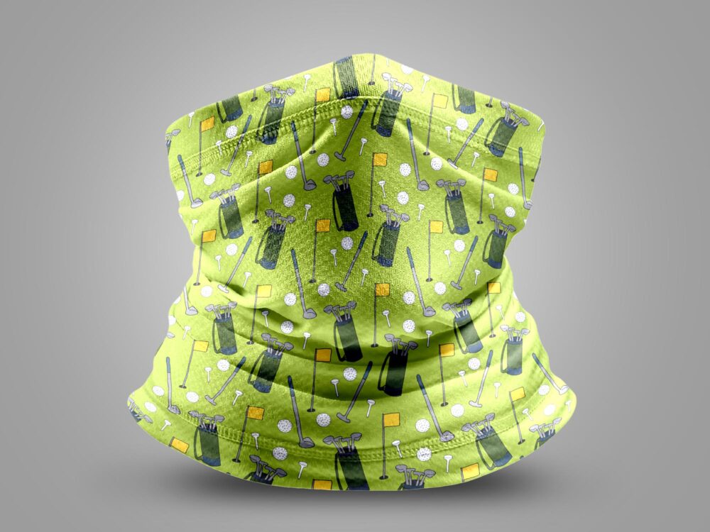 Halstuch Schlauchschal Multifunktionstuch Toby Loop aus Polyester 2-lagig bedruckt mit einem Golf-Motiv