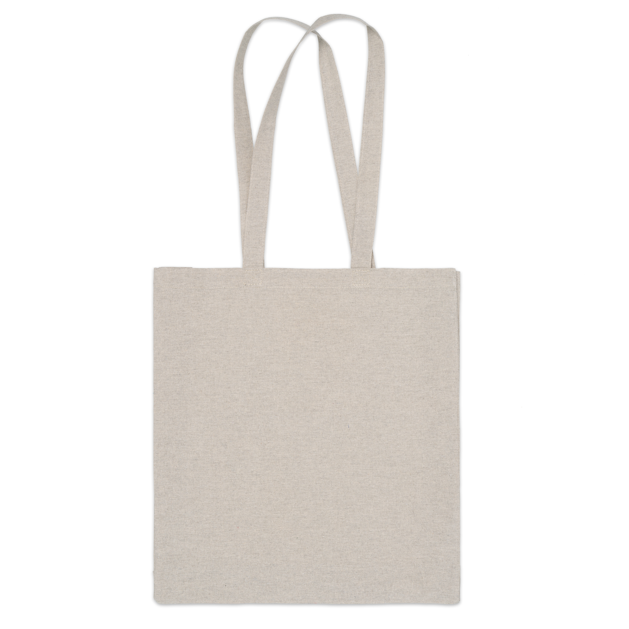 Recycling Baumwolltasche Saola bag4future in Natur – 140 g/m², 38x42 cm, lange Henkel, leicht meliert, GRS-zertifiziert, jetzt bedrucken