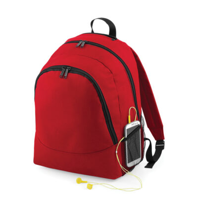 BG212 Universal Backpack bedrucken – Frontansicht in Rot