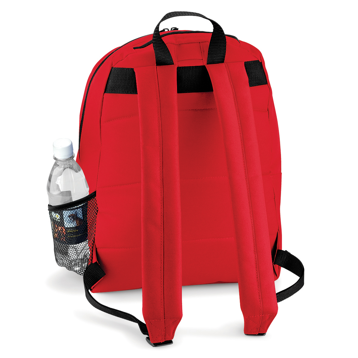 Rucksack Universal Bagbase in der Farbe Rot Rückseite bedruckt bei taschenprint