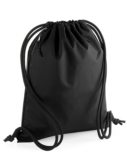 Turnbeutel Albert BG281 recycelter Polyester in Black – BagBase, 48x40 cm, Kordelzug, nachhaltig, jetzt bedrucken
