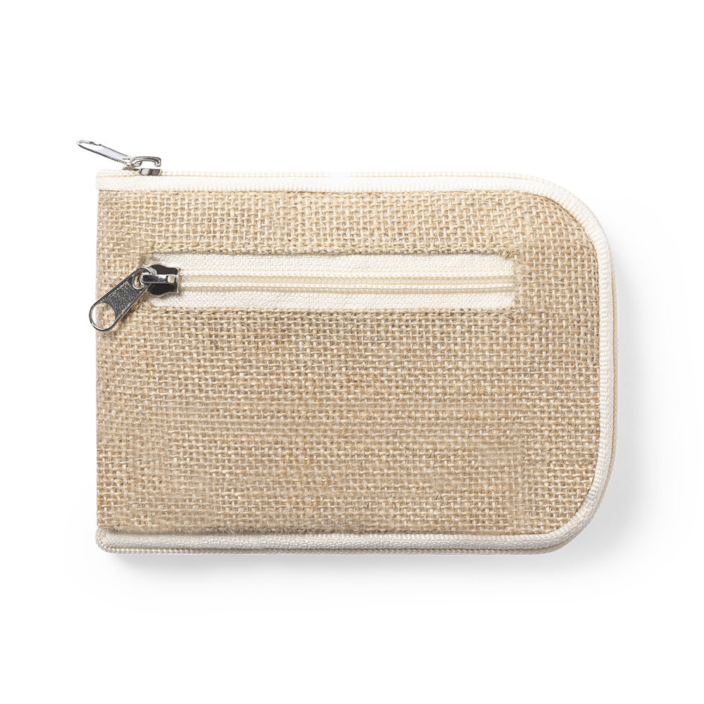 Faltbare Jute-Baumwolltasche Dylan in Natur – gefaltet mit Reißverschluss, platzsparend verstaubar, 110 g/m² Baumwolle mit Juteboden
