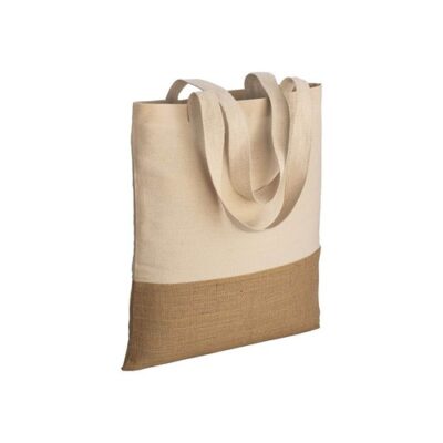 Tragetasche Alseno Baumwolle-Jute oben Canvas unten Jutestoff in der Farbe natur zum Bedrucken