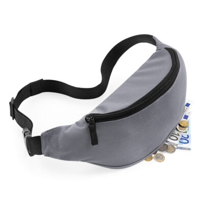 Gürteltasche belt bag BagBase in light grey praktische Hüfttasche als Werbeprodukt mit Logo bedrucken