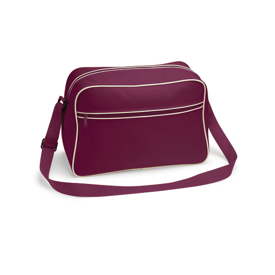 Retro Shoulder Bag BG14 bedrucken – Ansicht in Burgundy-Sand