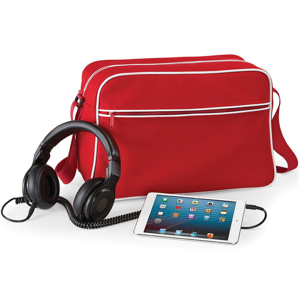 Retro Shoulder Bag BG14 bedrucken – Frontansicht in Rot