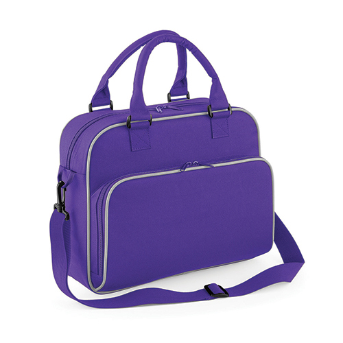 BG145 Junior Dance Bag bedrucken – Frontansicht in Light Grey-Purple
