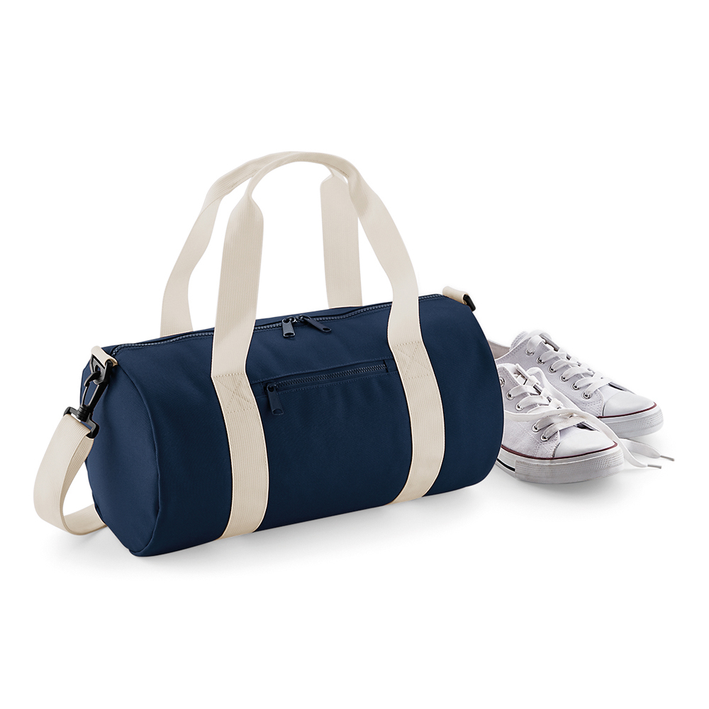 BG140S Mini Barrel Bag bedrucken – Frontansicht in Navy