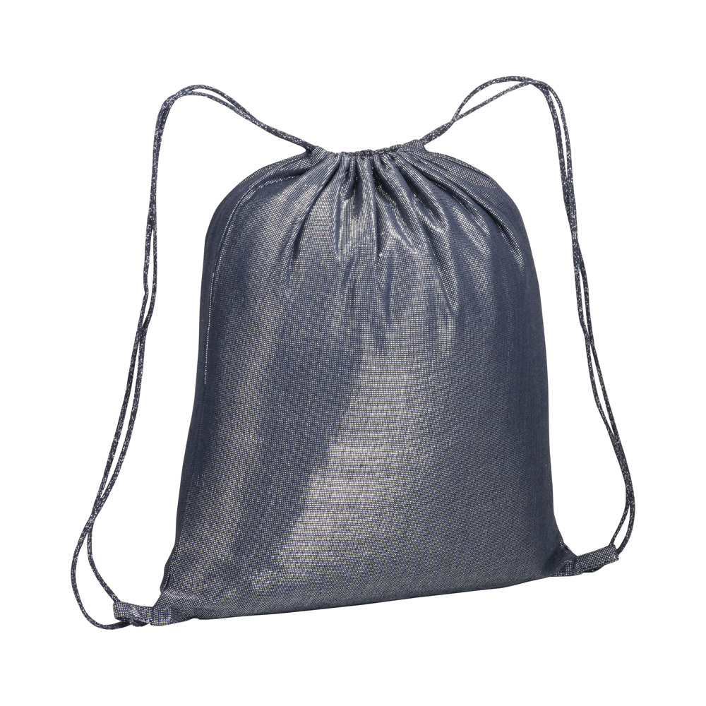 Turnbeutel glänzend Glamour Kollektion in dunkelblau als Weihnachtstasche oder Geschenktasche bei taschenprint.de