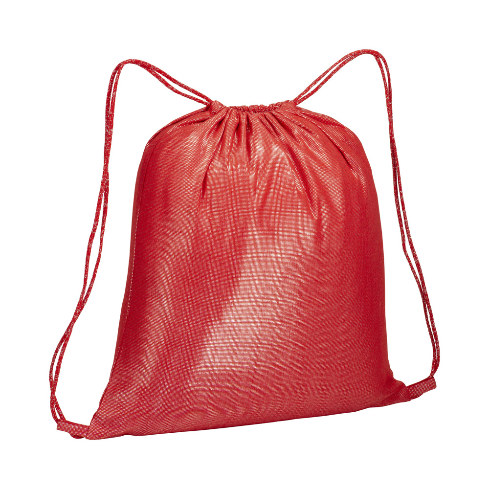 Turnbeutel glänzend Glamour Kollektion in rot als Weihnachtstasche oder Geschenktasche bei taschenprint.de