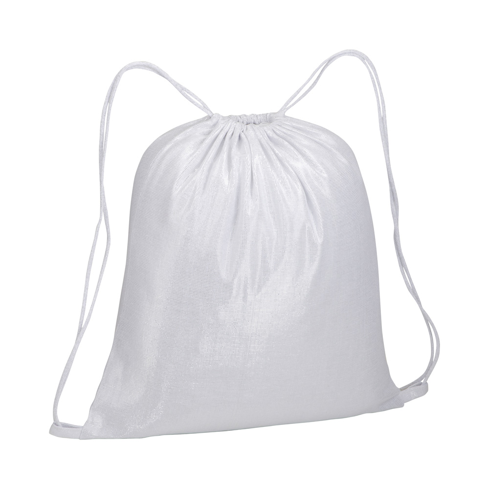 Turnbeutel glänzend Glamour Kollektion in weiß als Weihnachtstasche oder Geschenktasche bei taschenprint.de