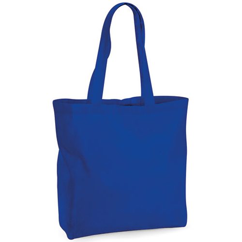 Bio-Baumwolltasche W265 Premium Shopper Westford Mill in Royal Blue – 200 g/m² Bio-Baumwolle, 35x39x13,5 cm, Boden- und Seitenfalte, bedruckbar