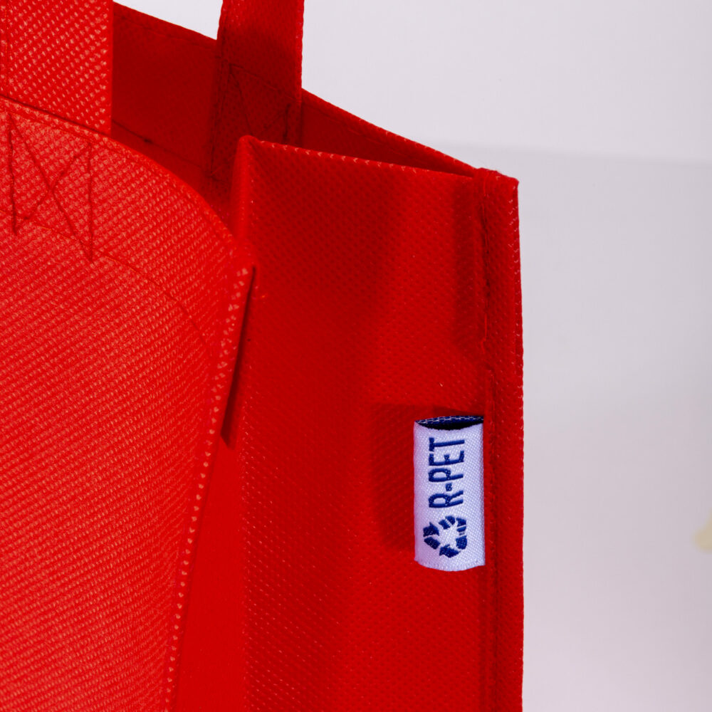 Recycled Polyester Mini Shopper Leini RPET rot Aussenlabel