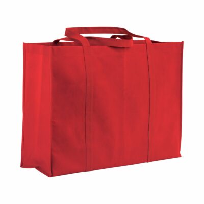 Nonwoven Shopper Flavin XXL PP-Vlies in Rot – 100 g/m², 60x45x20 cm, verstärkte Henkel mit Kreuznähten, bedrucken