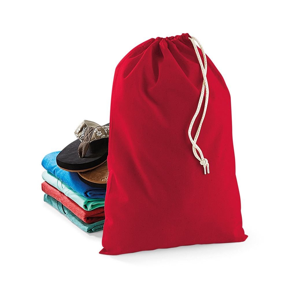 Zuziehbeutel Cotton Stuff Bag von Westford Mill W115 Säckchen aus Baumwolle in rot