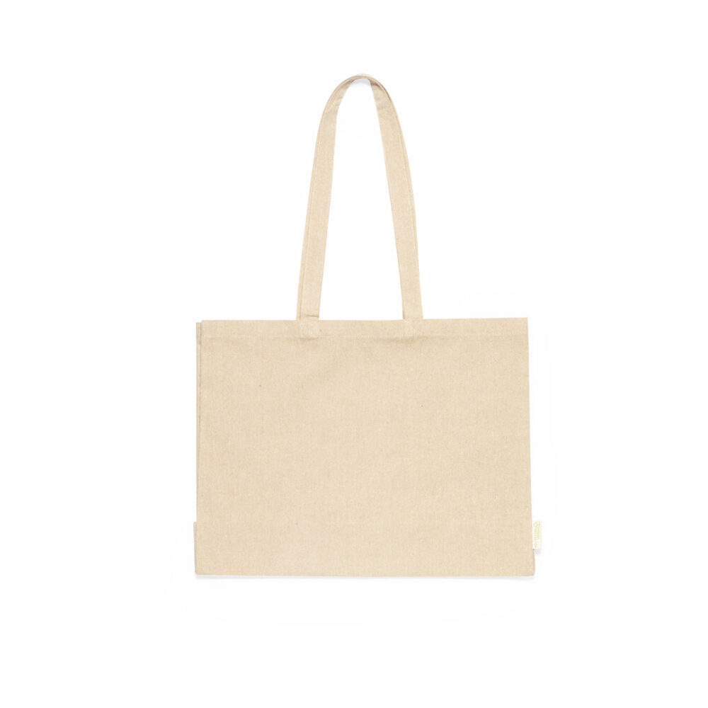 Shoppingtasche Framos recycelte Baumwolle – Frontansicht, 240 g/m², GRS-zertifiziert, bis 10 kg belastbar