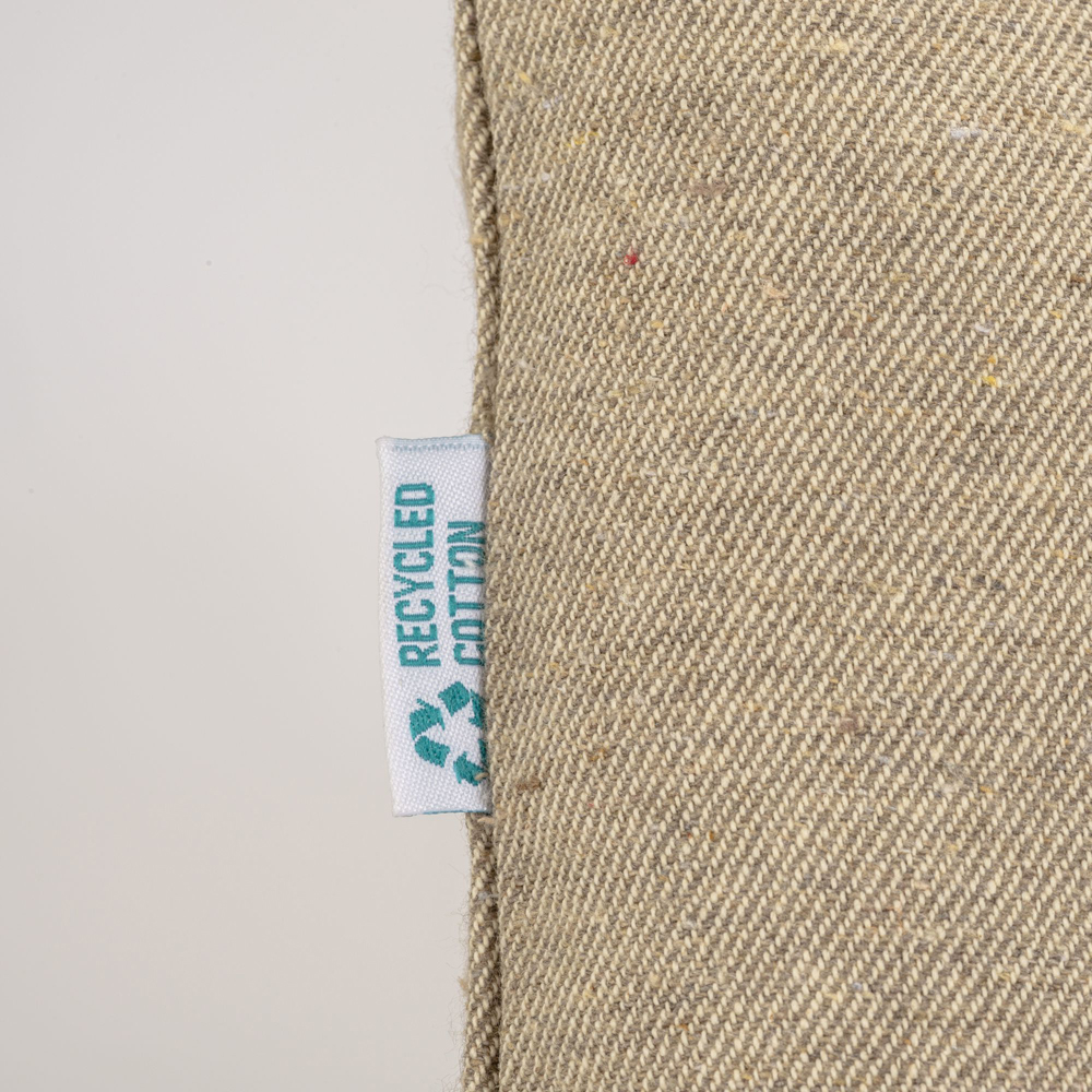 Einkaufstasche Biene Recycling Baumwolle – Detailansicht Etikett "Recycled Cotton", GRS Global Recycled Standard zertifiziert
