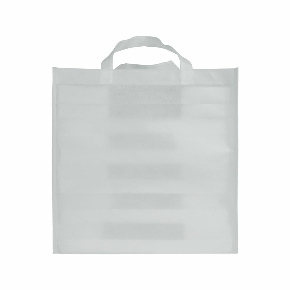 Pizza-Tasche Cori Nonwoven PP-Vlies in Weiß – 80 g/m², 36x37x36 cm, verstärkte Henkel 50 cm, Kreuznähte, bedruckbar