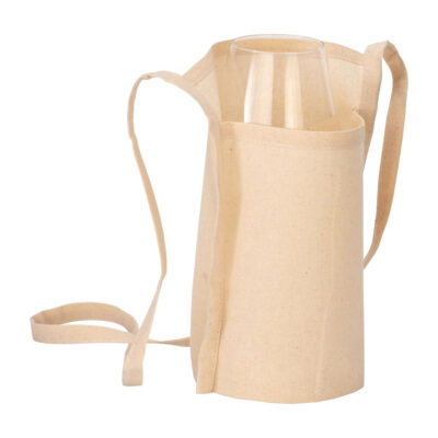 Weinglashalter Barolo Bio-Baumwolle in Natur – Nahaufnahme Druckfläche 8x8 cm, 150 g/m² Bio-Baumwolle, 18x22x10 cm, Siebdruck Made in Germany