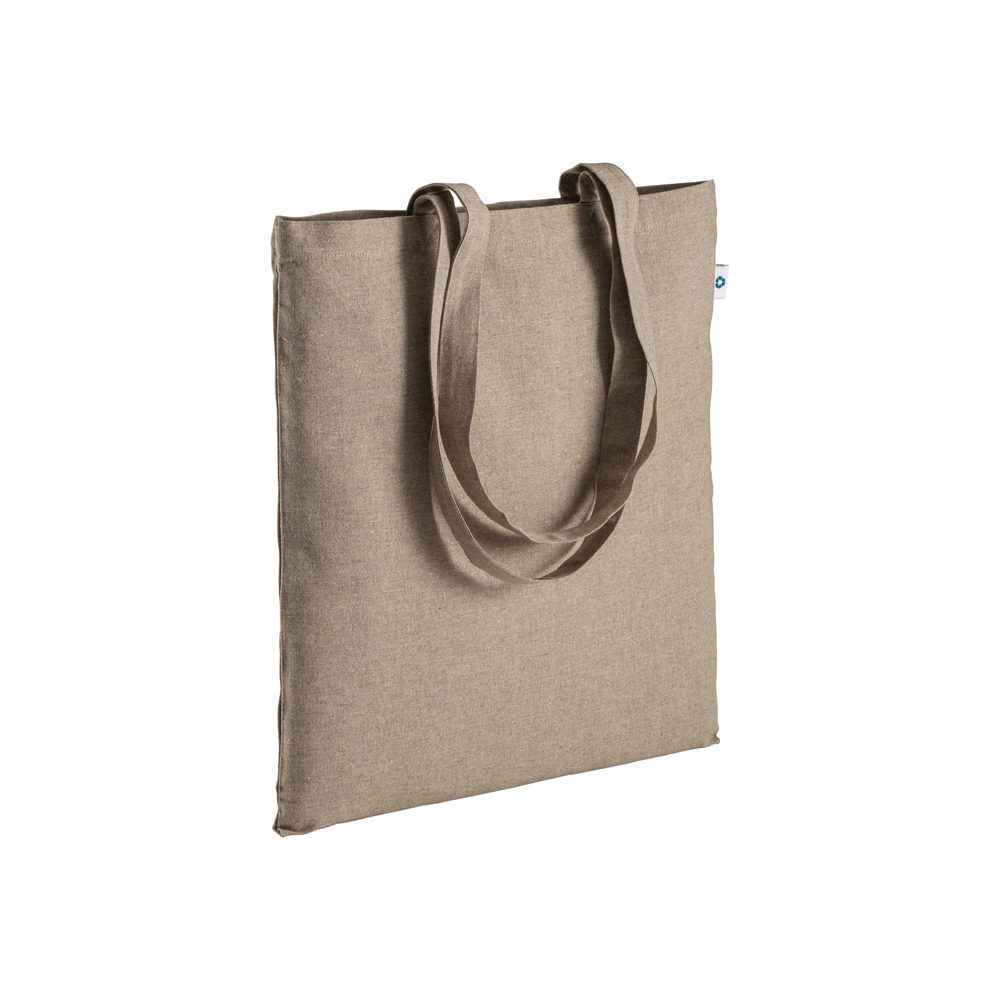 Recycling Baumwolltasche Saiga premium in Natur – 190 g/m², 38x42 cm, lange Henkel, meliert, jetzt bedrucken