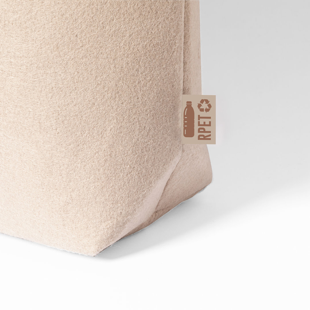 RPET Filztasche Shopper Kompul Etikette in Detailansicht