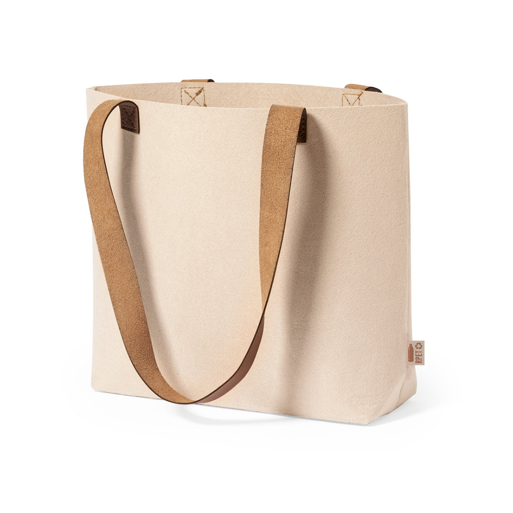 RPET Filztasche Shopper Kompul Natur mit hängenden Henkeln