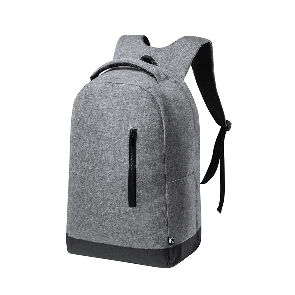 Anti-Diebstahl Rucksack RPET Bulman bedrucken – Vorderansicht aus recyceltem Polyester