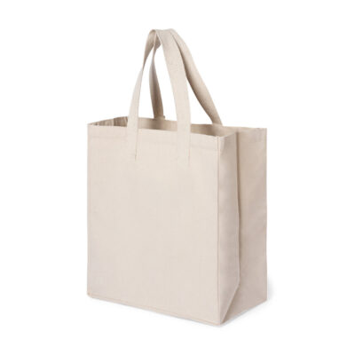 Canvastasche Walvix XL groß in Natur – 310 g/m² Baumwoll-Canvas, 36x42x12,5 cm, lange gewebte Henkel 72 cm, Boden- und Seitenfalte, bedruckbar
