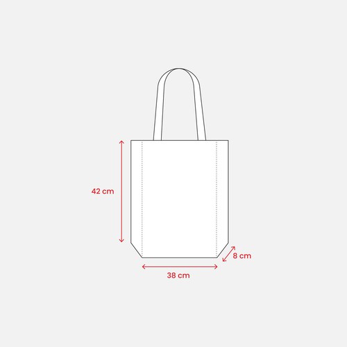 Shopper Atella Bio-Baumwolle 220 g/m² lange Henkel natur 38x42x8 cm. Ab 1,90 €