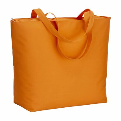 Strandtasche Marbella mit Reißverschluss in der Farbe orange mit langen Henkeln