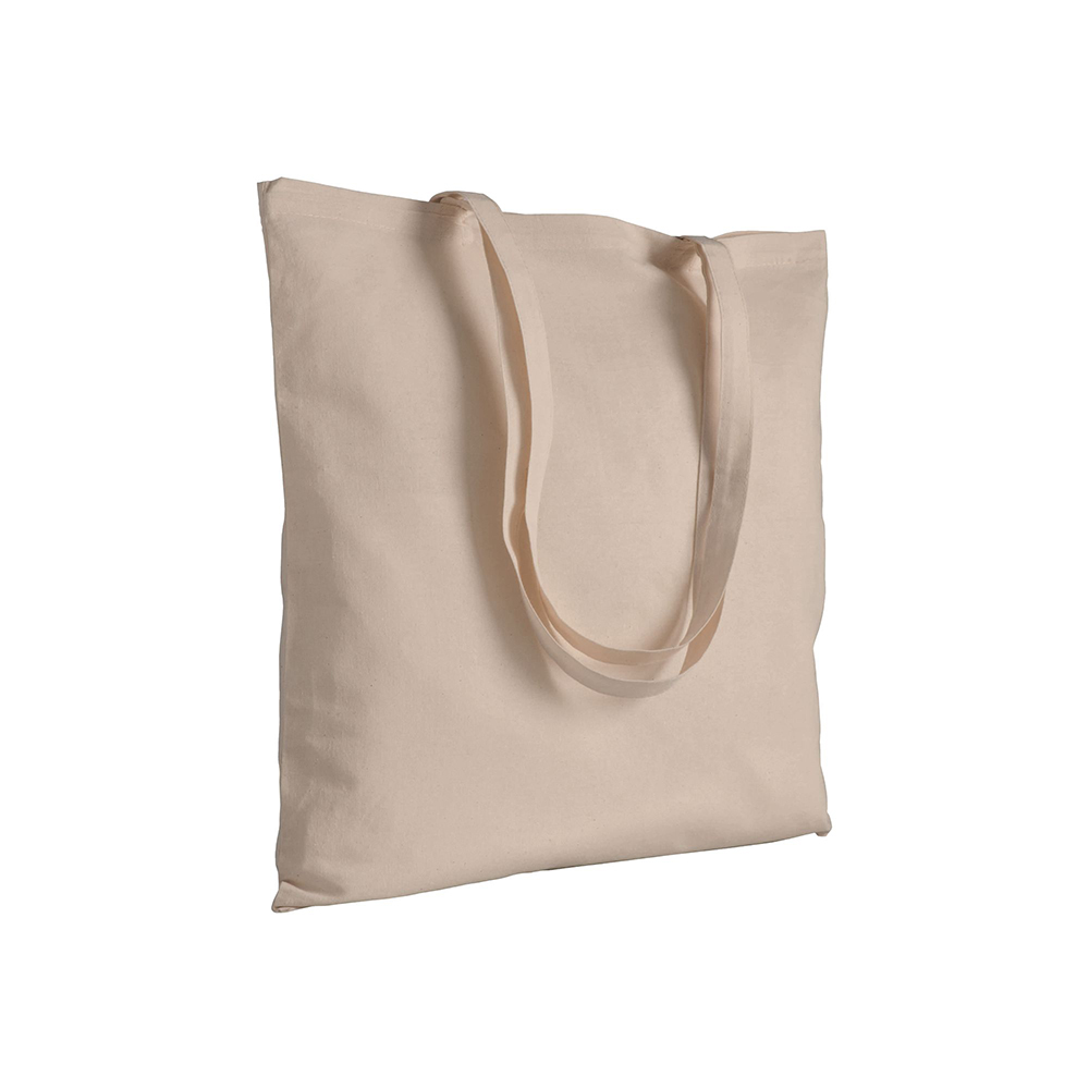 Baumwolltasche Nepi Streuartikel in Natur – 120 g/m² OEKO-TEX Baumwolle, 38x42 cm, lange Henkel 70 cm, 12 Farben, bedruckbar