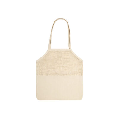 Netztasche Trobax Einkaufsbeutel Baumwolle in Natur – Frontansicht, 220 g/m², 41x45 cm, bis 8 kg belastbar, bedrucken