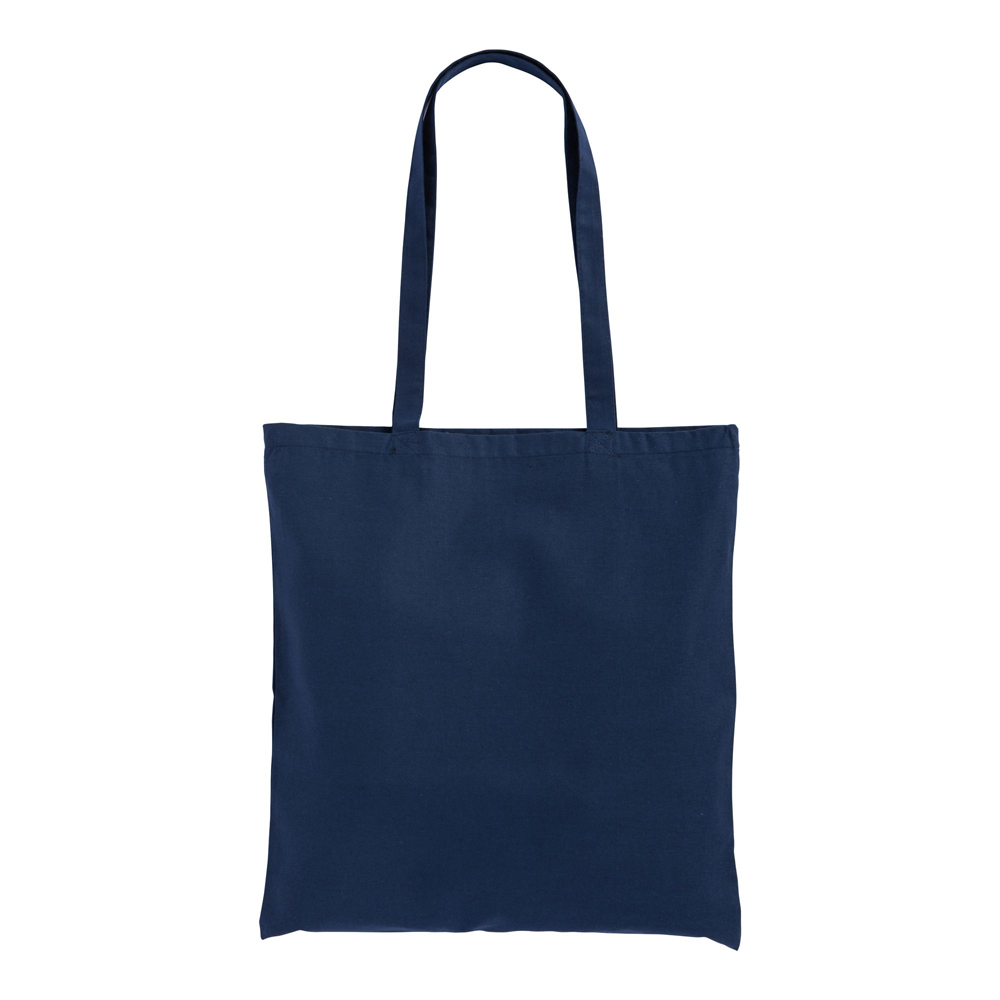 Budget Stofftasche Weitra Volltonfarben in Schwarz – 120 g/m² recycelte Baumwolle/RPET, 38x42 cm, nicht meliert, lange Henkel, jetzt bedrucken
