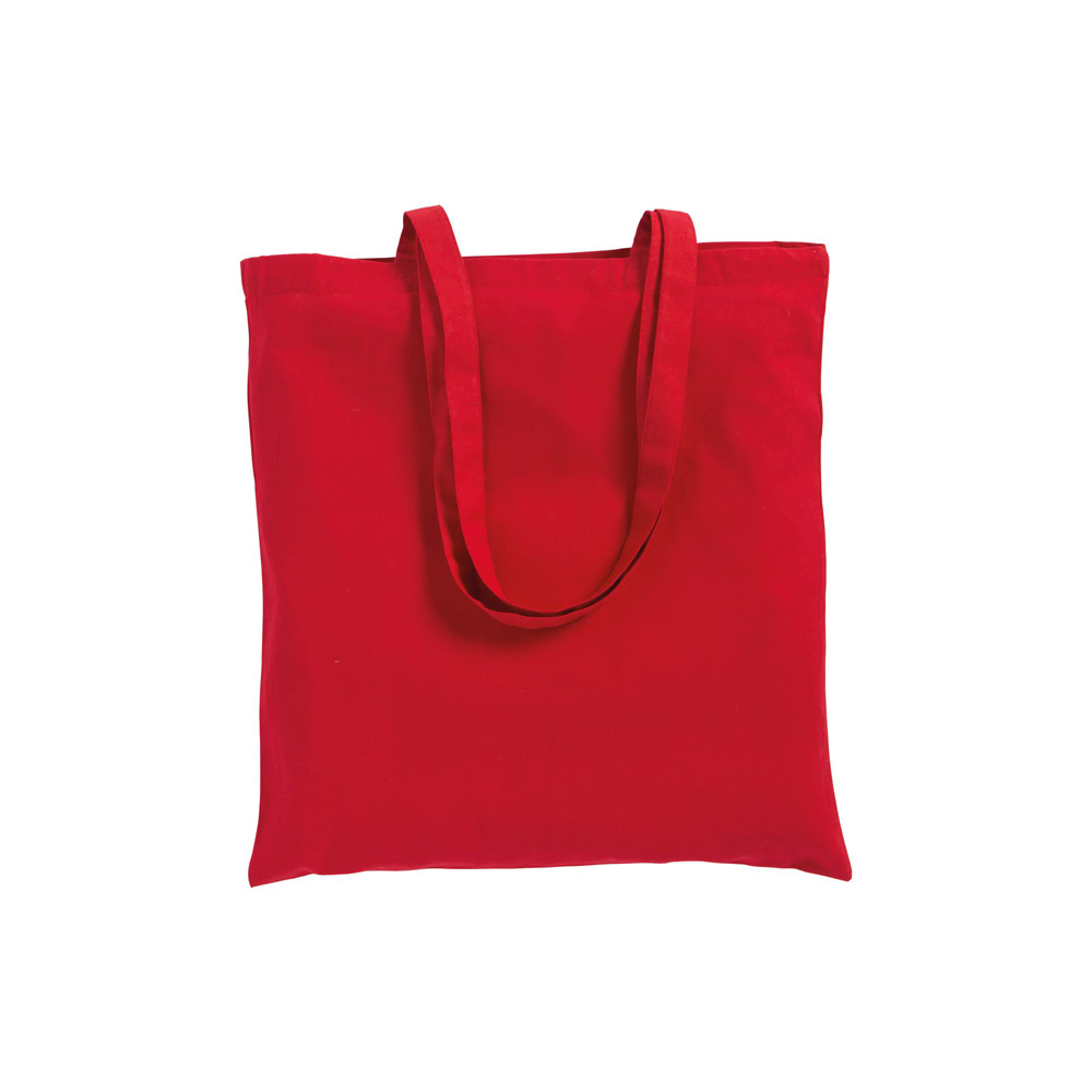 Stoftasche Herny Volltonfarben recycelte Baumwolle nicht meliert lange Henkel rot Frontansicht