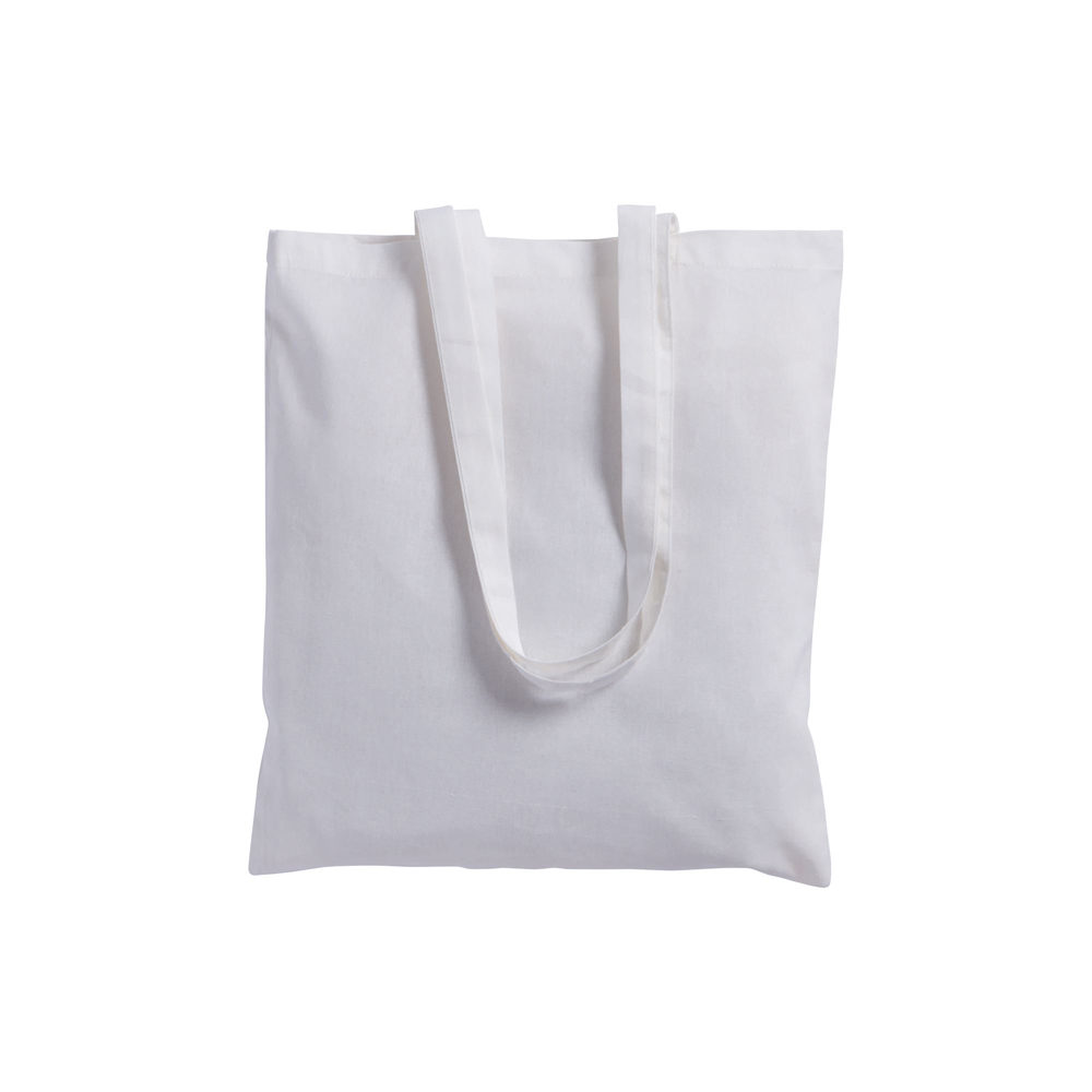Stoftasche Herny mit langen Henkeln in weiß aus recycelter Baumwolle mit RPET-Anteil nicht melierte Oberfläche